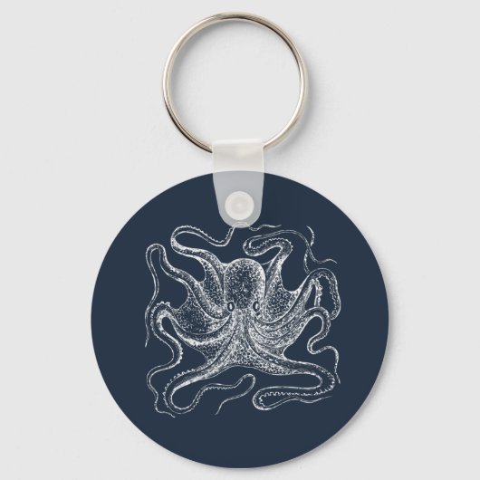 Porte-clés Elegant Navy Blue Octopus (Recto)