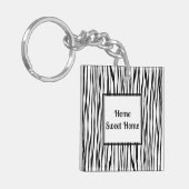 Porte-clés Elégant noir blanc Abstrait (Devant gauche)