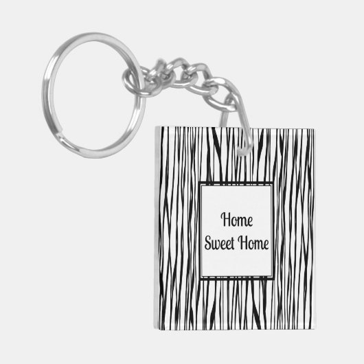 Porte-clés Elégant noir blanc Abstrait (Devant gauche)