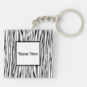 Porte-clés Elégant noir blanc Abstrait (Dos)