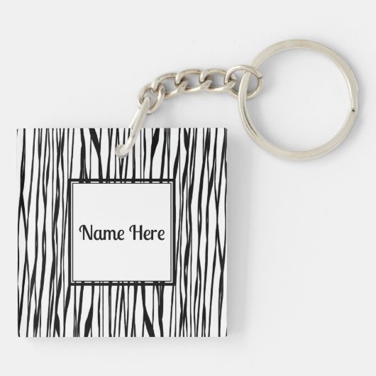 Porte-clés Elégant noir blanc Abstrait (Dos)