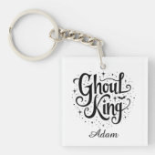 Porte-clés Élégant nom "Boo King" Halloween Calligraphie (Devant)