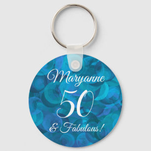 Porte-clés Elégant Ocean Blue 50 & Fabuleuse fête d'anniversa