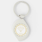 Porte-clés Elégant Or Géométrique (Devant)