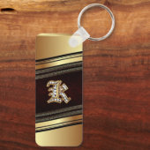 Porte-clés Elégant or personnalisé Monogram Porte - clé cadea (Verso)