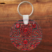 Porte-clés élégant or raffiné ruby rouge bordeaux (Recto)