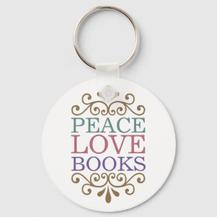 Porte-clés Elégant Paix, Amour, Porte - clé de livres (Lumièr