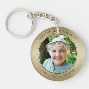 Porte-clés Élégant Pale Gold Foil Sympathy Photo