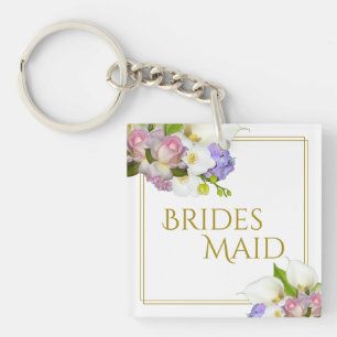 Porte-clés Elégant Pastel Floral Bridesmaid Mariage Favor