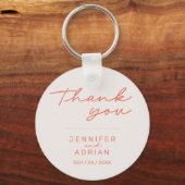 Porte-clés Elégant Pastel minimal blanc et rouge Mariage (Verso)