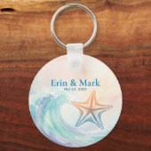 Porte-clés Elegant Pastel Watercolor | Soft Blush & Aqua (Recto)