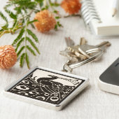 PORTE-CLÉS ÉLÉGANT PEACOCK BLANC NOIR (Côté)