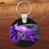 PORTE-CLÉS ÉLÉGANT PEACOCK EN PURPLE ET NOIR (Recto)