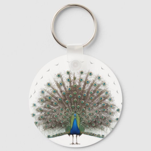 Porte-clés Elégant Peacock Feather Mandala (Verso)