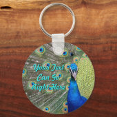 Porte-clés Elegant Peacock Photograph (Recto)