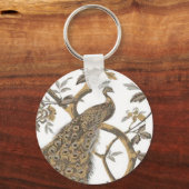 Porte-clés Elégant Peacock Sur Porte - clé Blanc (Recto)