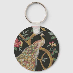 Porte-clés Elégant Peacock Sur Porte - clé Noir