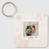 Porte-clés Élégant photo de Mariage Customisé (Recto)