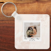 Porte-clés Élégant photo de Mariage Customisé (Recto)