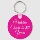 Porte-clés Elegant Pink 80th Birthday Keychain (Recto)