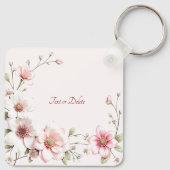 Porte-clés Elegant Pink White Floral Keychain (Dos)