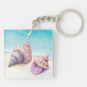 Porte-clés Elégant Plage Mariage Coquillages Perles Nautiques (Dos)