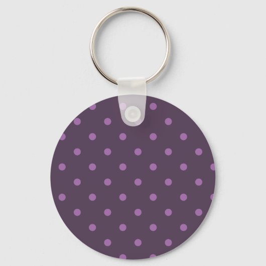 Porte-clés élégant pois violet foncé et clair (Recto)