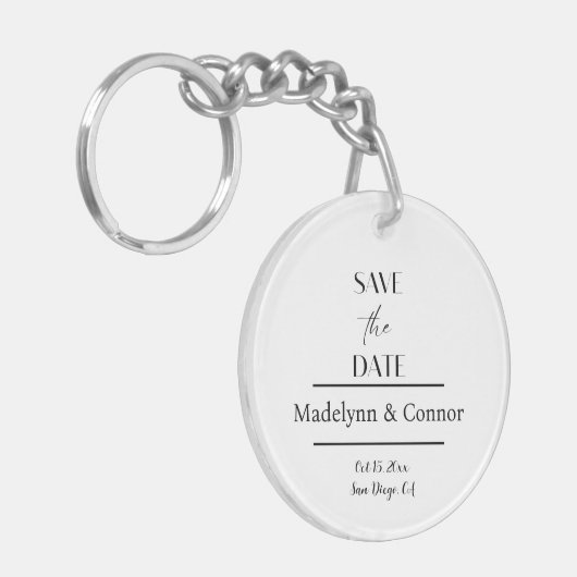 Porte-clés Élégant Porte - clé acrylique photo Enregistrer la (Devant gauche)