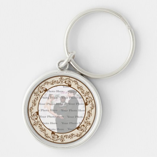 Porte-clés Élégant Porte - clé Argent Argent Arrondi Papillon (Devant)