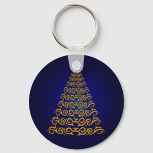 Porte-clés Élégant Porte - clé d'arbre de Noël bleu
