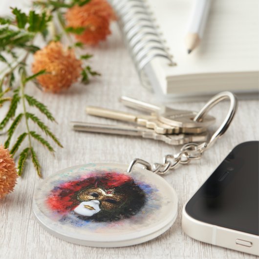 Porte-clés Elégant Porte - clé de Masque de Carnaval vénitien (Devant droit)