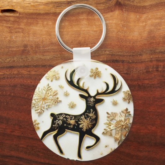 Porte-clés Élégant Porte - clé de Noël Reindeer (Recto)