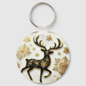 Porte-clés Élégant Porte - clé de Noël Reindeer (Verso)