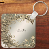 Porte-clés Élégant Porte - clé décoratif or moderne (Verso)