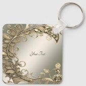 Porte-clés Élégant Porte - clé décoratif or moderne (Dos)