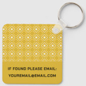 Porte-clés Elégant Porte - clé jaune avec Monogramme (Dos)