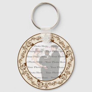 Porte-clés Élégant Porte - clé rond papillon
