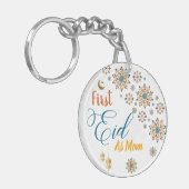 Porte-clés Elégant premier Aïd Moubarak maman Calligraphie Lu (Devant gauche)