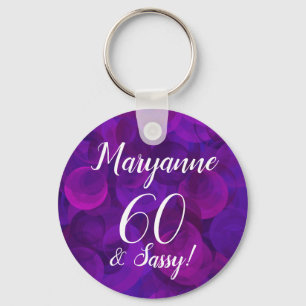 Porte-clés Elegant Purple 60 et Sassy Anniversaire Nom