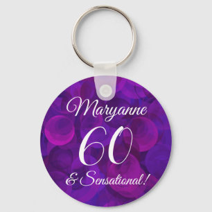 Porte-clés Élégant Purple 60 & Sensational Birthday Party