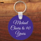 Porte-clés Elegant Purple 90th Birthday Keychain (Recto)