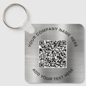 Porte-clés Elégant QR Code promotionnel Argent (Recto)