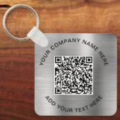 Porte-clés Elégant QR Code promotionnel Argent (Recto)