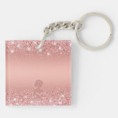 Porte-clés Élégant Rose Gold Luxe Shimmer Enterrement de Vie  (Dos)