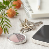 Porte-clés Elegant Rose Gold Monogram Button (Côté)