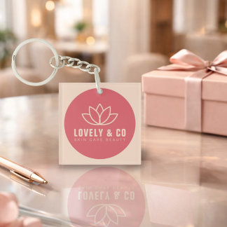 Porte-clés Elegant Rose & Ivory Salon Business Promotional