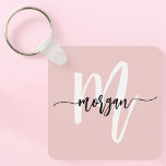 Porte-clés Élégant rose moderne Script Girly Monogramme Nom<br><div class="desc">Gardez vos clés élégamment organisées avec le Porte - clé Stylish Pink Modern Script Girly Monogram Name. Cet accessoire chic présente un bel arrière - plan rose vif avec un monogramme personnalisé dans un élégant script moderne, ce qui en fait une pièce de déclaration unique. Conçu à partir de matériaux...</div>