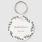 Porte-clés Élégant rose Poinsettias Mariage de Noël (Verso)