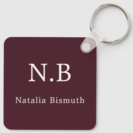 Porte-clés Elégant rouge personnalisé (Dos)