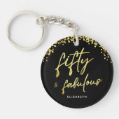 Porte-clés Élégant Script Cinquante et Fabuleux Porte - clé a (Devant)